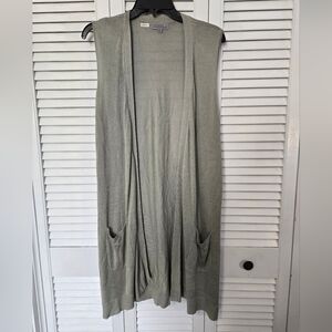 🟢 Joseph Light Sage Knit Long Cardigan Vest